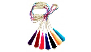 silver beads long strand necklace tassels fashion women 60 pieces free shipping